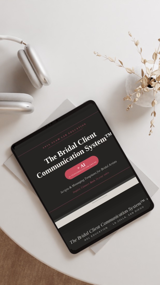 The Bridal Client Communication System open on a phone